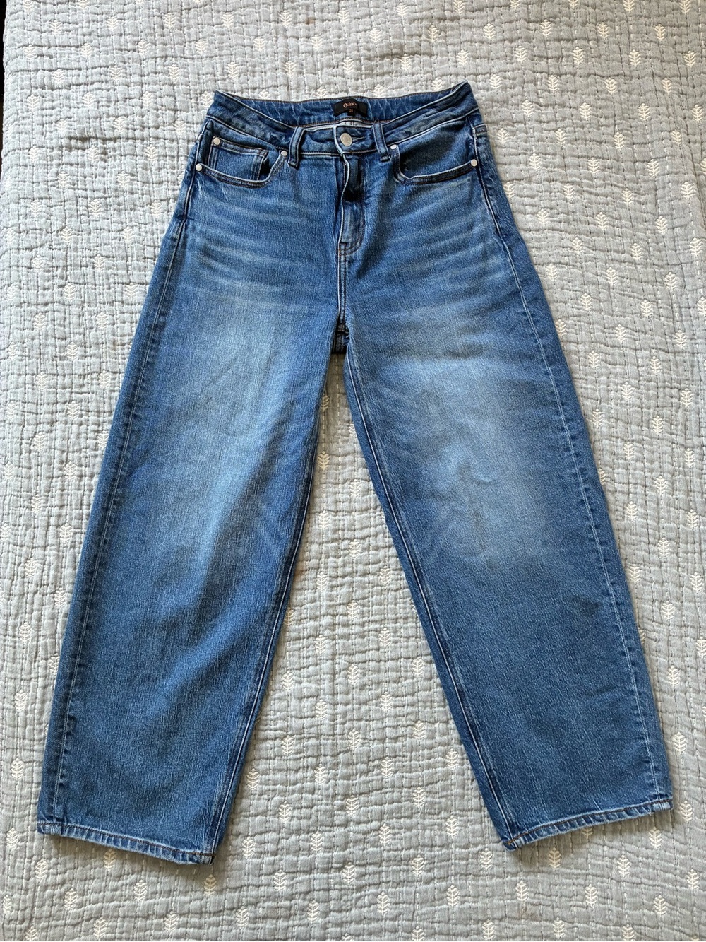 Quince Bella Stretch Barrel Jeans in Atlantic Blue